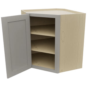 Fabuwood Galaxy Nickel WDC2730 Wall Corner Diagonal Cabinet, Open View