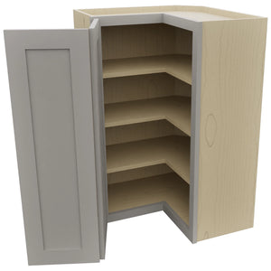 Fabuwood Galaxy Nickel WPC2436 Wall Corner Pie Cabinet, Open View
