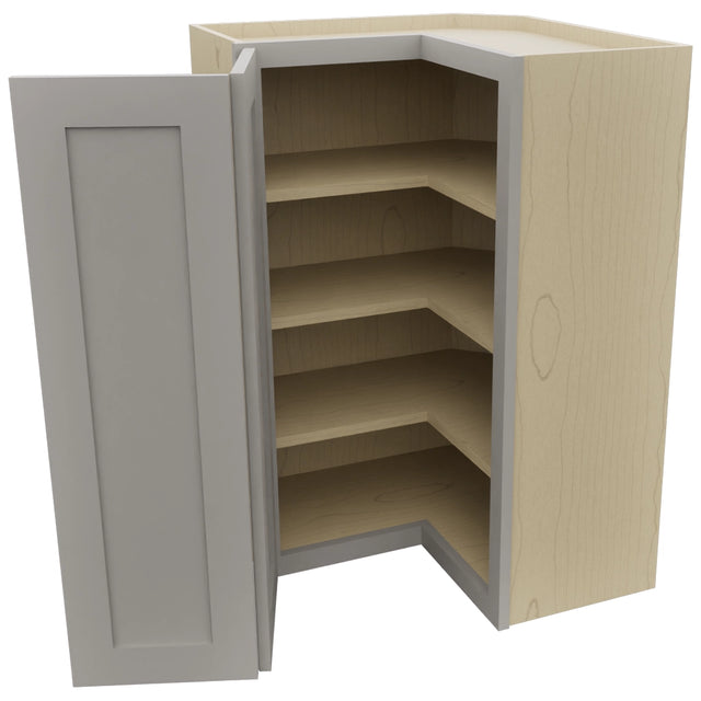 Fabuwood Galaxy Nickel WPC2436 Wall Corner Pie Cabinet, Open View