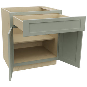 Fabuwood Galaxy Pistachio Green B30 Base Standard Cabinet, Open View