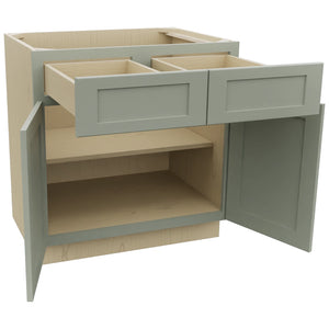 Fabuwood Galaxy Pistachio Green B33 Base Standard Cabinet, Open View