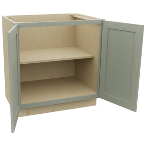 Fabuwood Galaxy Pistachio Green B33FD Base Full Door Cabinet, Open View