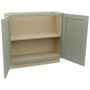 Fabuwood Galaxy Pistachio Green B36FD-12D Base Full Door Cabinet, Open View