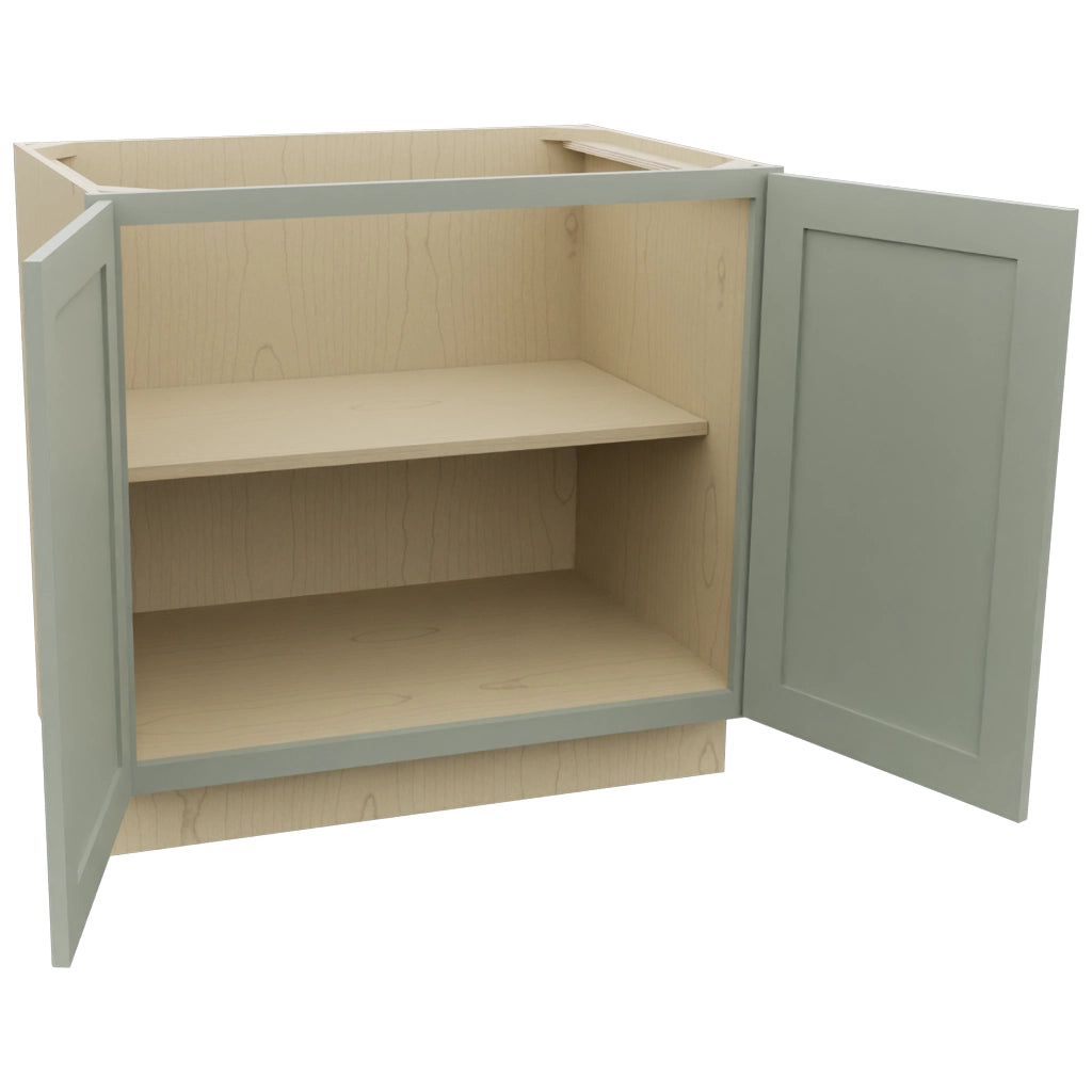 Fabuwood Galaxy Pistachio Green B36FD Base Full Door Cabinet, Open View