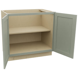 Fabuwood Galaxy Pistachio Green B36FD Base Full Door Cabinet, Open View