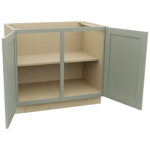 Fabuwood Galaxy Pistachio Green B39FD Base Full Door Cabinet, Open View