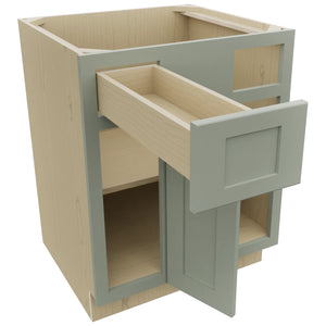 Fabuwood Galaxy Pistachio Green BLB36/39 Base Corner Blind Cabinet, Open View