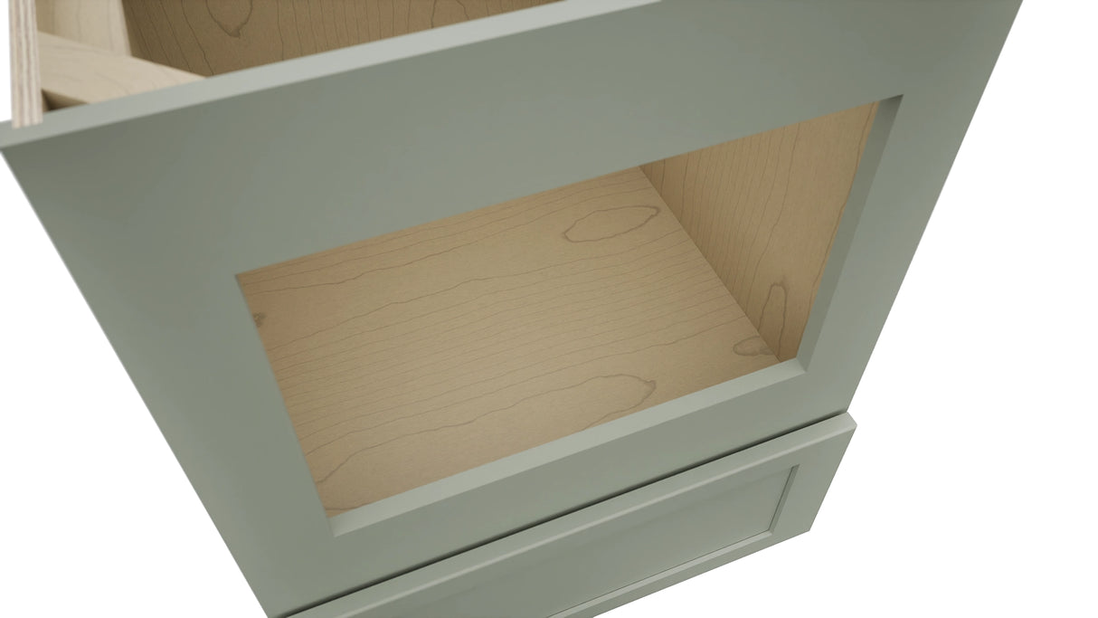 Fabuwood Galaxy Pistachio Green BMC24 Base Microwave Cabinet, Detail View
