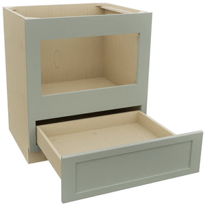 Fabuwood Galaxy Pistachio Green BMC30 Base Microwave Cabinet, Open View