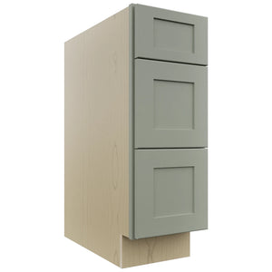 Fabuwood Galaxy Pistachio Green DB12 Base 3 Drawers Cabinet, Front View