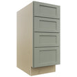 Fabuwood Galaxy Pistachio Green DB15-4 Base 4 Drawers Cabinet, Front View