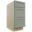 Fabuwood Galaxy Pistachio Green DB15 Base 3 Drawers Cabinet, Front View