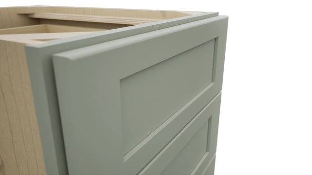 Fabuwood Galaxy Pistachio Green DB18-4 Base 4 Drawers Cabinet, Detail View