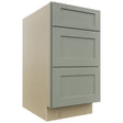 Fabuwood Galaxy Pistachio Green DB18 Base 3 Drawers Cabinet, Front View