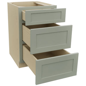 Fabuwood Galaxy Pistachio Green DB21 Base 3 Drawers Cabinet, Open View