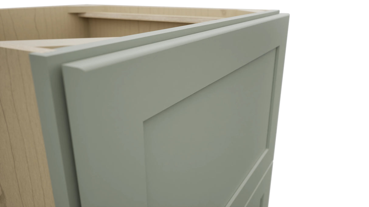 Fabuwood Galaxy Pistachio Green DB24-2 Base 2 Drawers Cabinet, Detail View