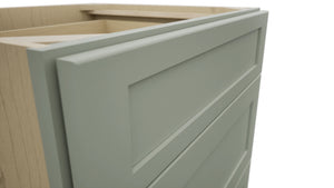 Fabuwood Galaxy Pistachio Green DB27 Base 3 Drawers Cabinet, Detail View