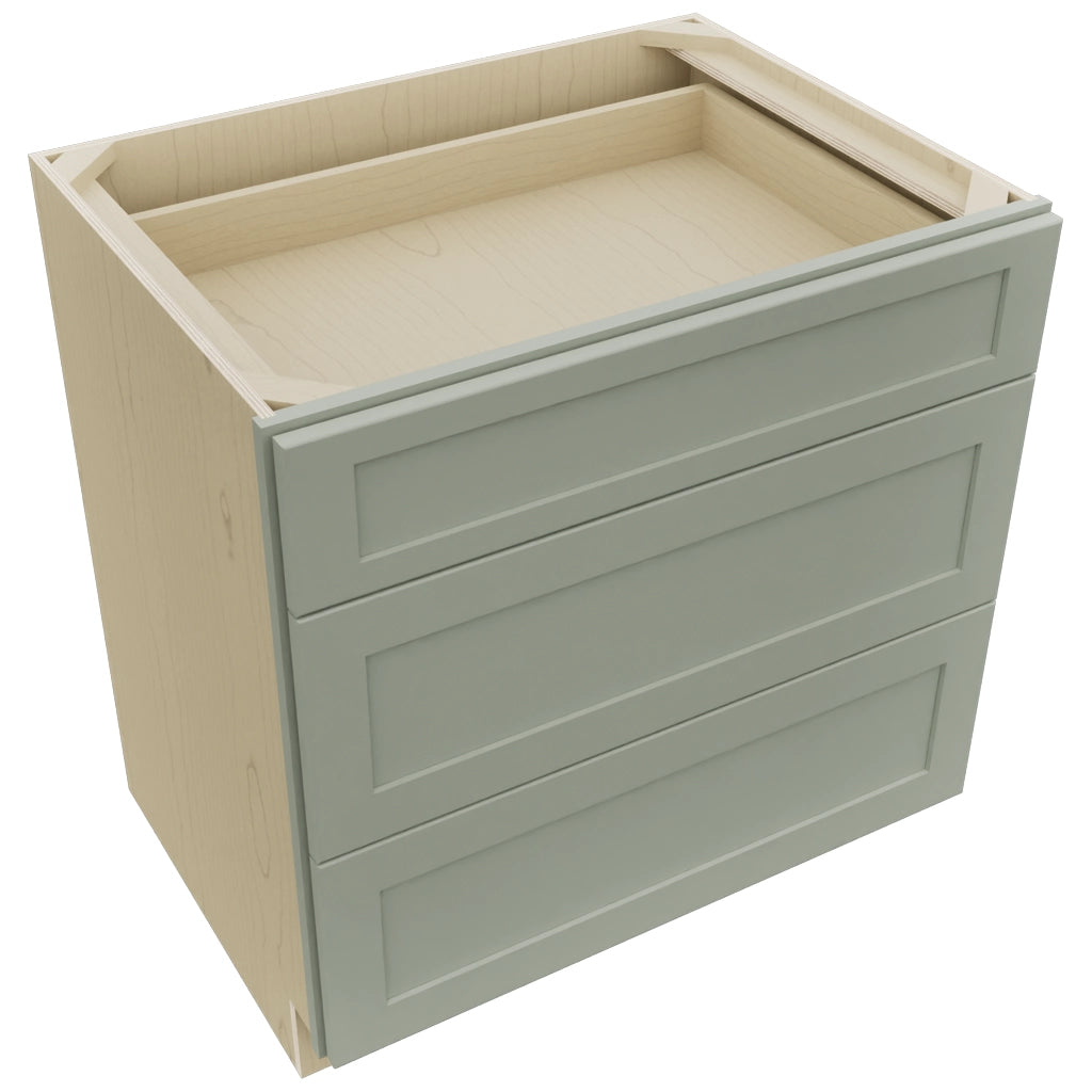Fabuwood Galaxy Pistachio Green DB33 Base 3 Drawers Cabinet, Top View