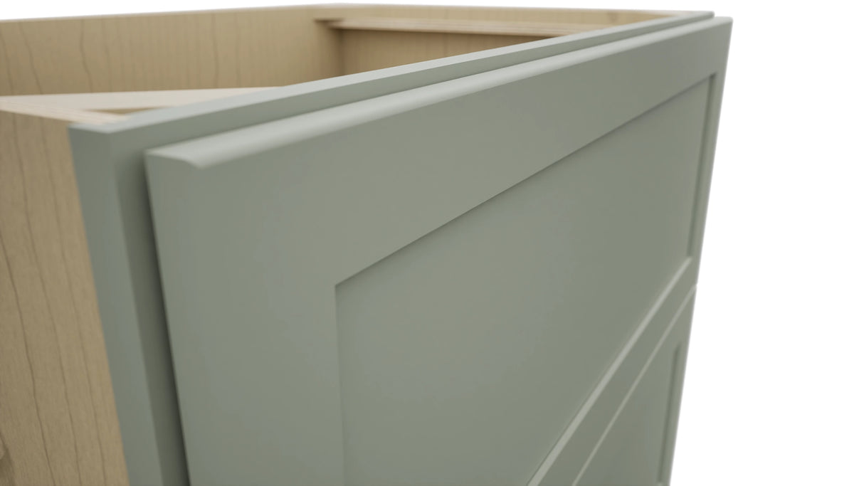 Fabuwood Galaxy Pistachio Green DB36-2 Base 2 Drawers Cabinet, Detail View