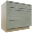 Fabuwood Galaxy Pistachio Green DB36 Base 3 Drawers Cabinet, Front View