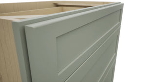 Fabuwood Galaxy Pistachio Green DB36 Base 3 Drawers Cabinet, Detail View