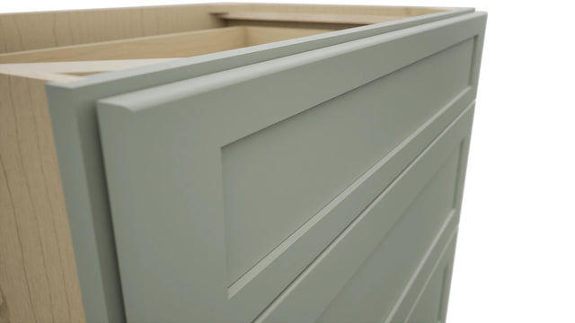 Fabuwood Galaxy Pistachio Green DB36 Base 3 Drawers Cabinet, Detail View