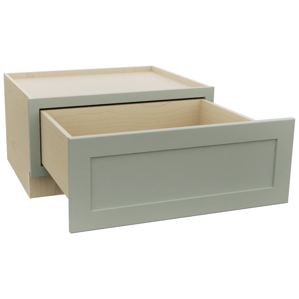 Fabuwood Galaxy Pistachio Green DBS30 Base Bench Seat Cabinet, Open View
