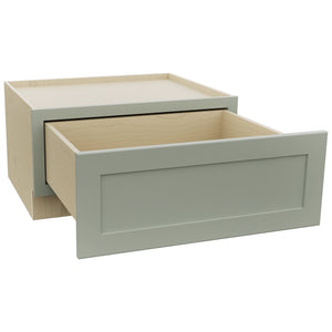 Fabuwood Galaxy Pistachio Green DBS30 Base Bench Seat Cabinet, Open View
