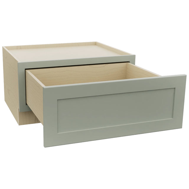 Fabuwood Galaxy Pistachio Green DBS30 Base Bench Seat Cabinet, Open View