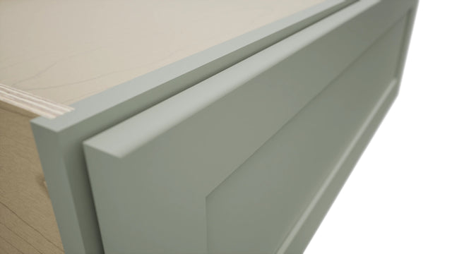 Fabuwood Galaxy Pistachio Green DBS36 Base Bench Seat Cabinet, Detail View