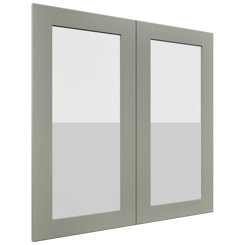 Fabuwood Galaxy Pistachio Green DS GDW3030 Wall Glass Door, Front View