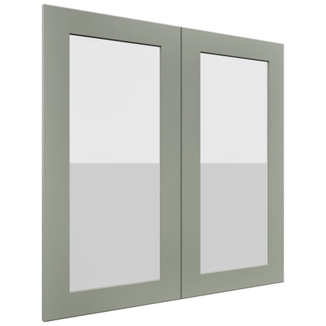 Fabuwood Galaxy Pistachio Green DS GDW3030 Wall Glass Door, Front View
