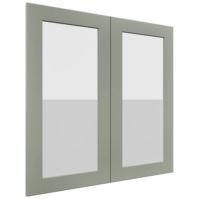 Fabuwood Galaxy Pistachio Green DS GDW3030 Wall Glass Door, Front View