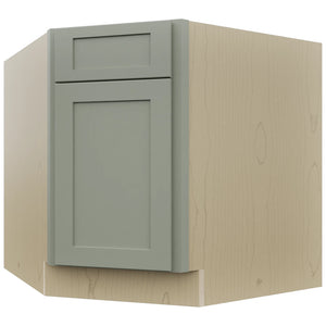Fabuwood Galaxy Pistachio Green DSB36 Base Corner Diagonal Sink Cabinet, Front View