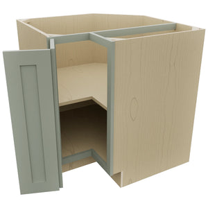 Fabuwood Galaxy Pistachio Green ERB33 Base Corner Easy Reach Cabinet, Open View
