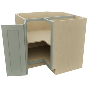 Fabuwood Galaxy Pistachio Green ERB36 Base Corner Easy Reach Cabinet, Open View