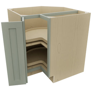 Fabuwood Galaxy Pistachio Green LSB33 Base Corner Lazy Susan Cabinet, Open View