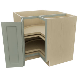 Fabuwood Galaxy Pistachio Green LSB36 Base Corner Lazy Susan Cabinet, Open View