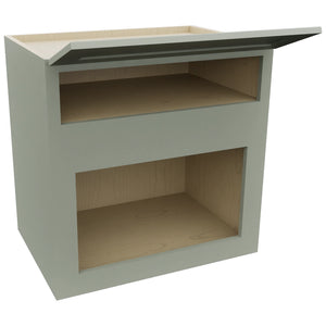 Fabuwood Galaxy Pistachio Green MC303021 Wall Microwave Cabinet, Open View