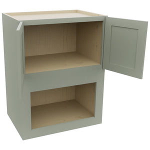 Fabuwood Galaxy Pistachio Green MC303921 Wall Microwave Cabinet, Open View
