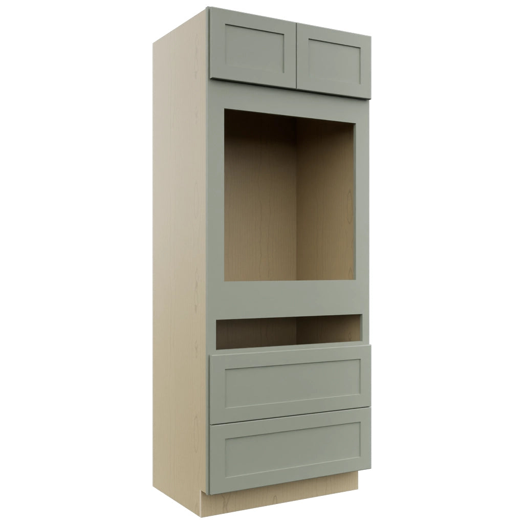 Fabuwood Galaxy Pistachio Green OC3384C Tall Oven Cabinet Combo, Front View