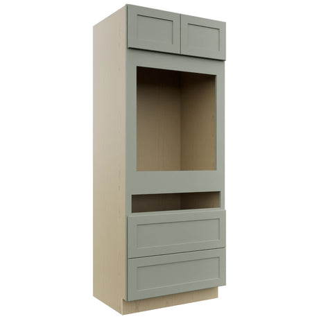 Fabuwood Galaxy Pistachio Green OC3384C Tall Oven Cabinet Combo, Front View