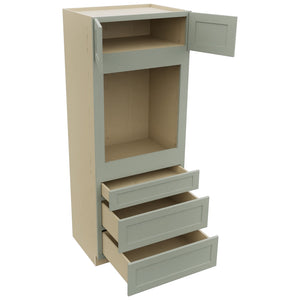 Fabuwood Galaxy Pistachio Green OC3384S Tall Oven Cabinet Single, Open View