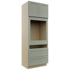 Fabuwood Galaxy Pistachio Green OC3393C Tall Oven Cabinet Combo, Front View