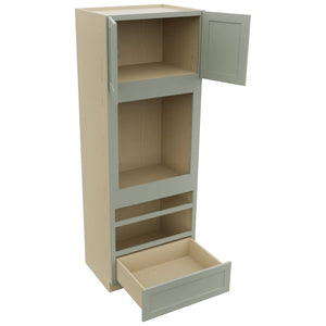 Fabuwood Galaxy Pistachio Green OC3393D Tall Oven Cabinet Double, Open View