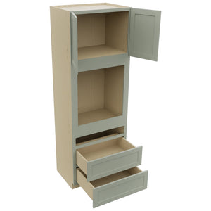 Fabuwood Galaxy Pistachio Green OC3396C Tall Oven Cabinet Combo, Open View