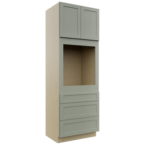 Fabuwood Galaxy Pistachio Green OC3396S Tall Oven Cabinet Single, Front View