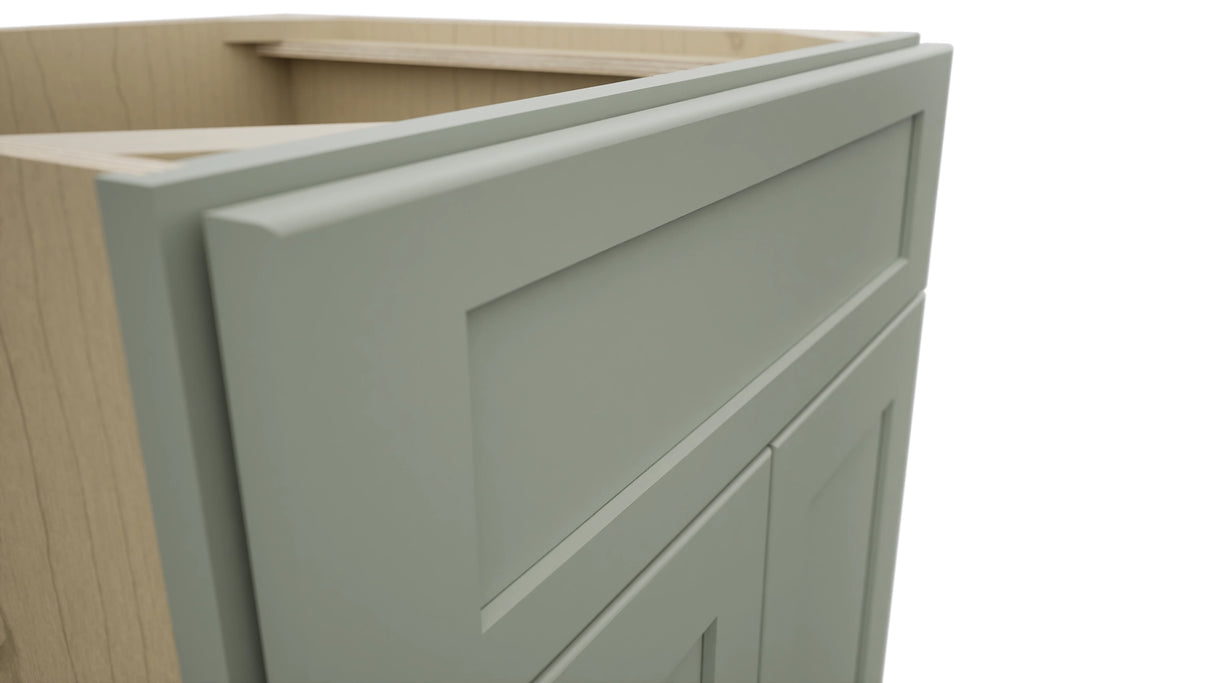 Fabuwood Galaxy Pistachio Green SB24 Base Sink Cabinet, Detail View