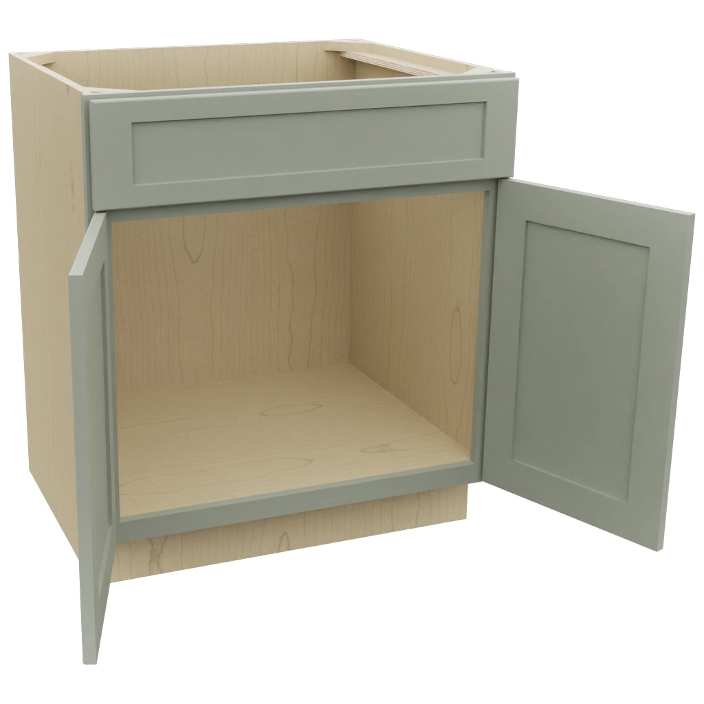 Fabuwood Galaxy Pistachio Green SB30 Base Sink Cabinet, Open View