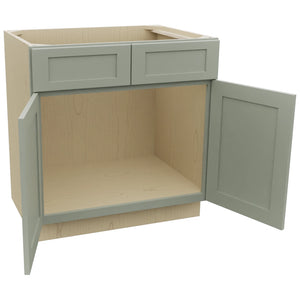 Fabuwood Galaxy Pistachio Green SB33 Base Sink Cabinet, Open View